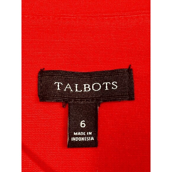 Talbots Women Size 6 Sleeveless Sheath V-Neck Red Dress Back Keyhole Formal - Picture 10 of 11
